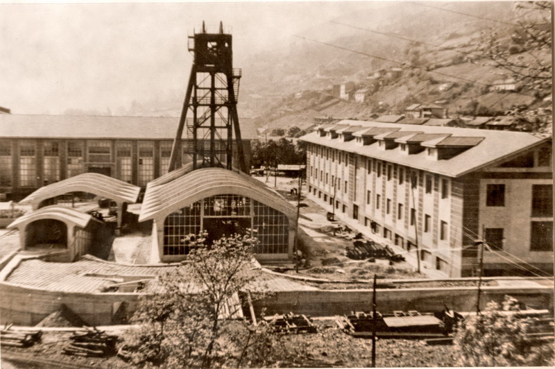 Preparación del Pozo San José. Archivo Histórico de Hunosa